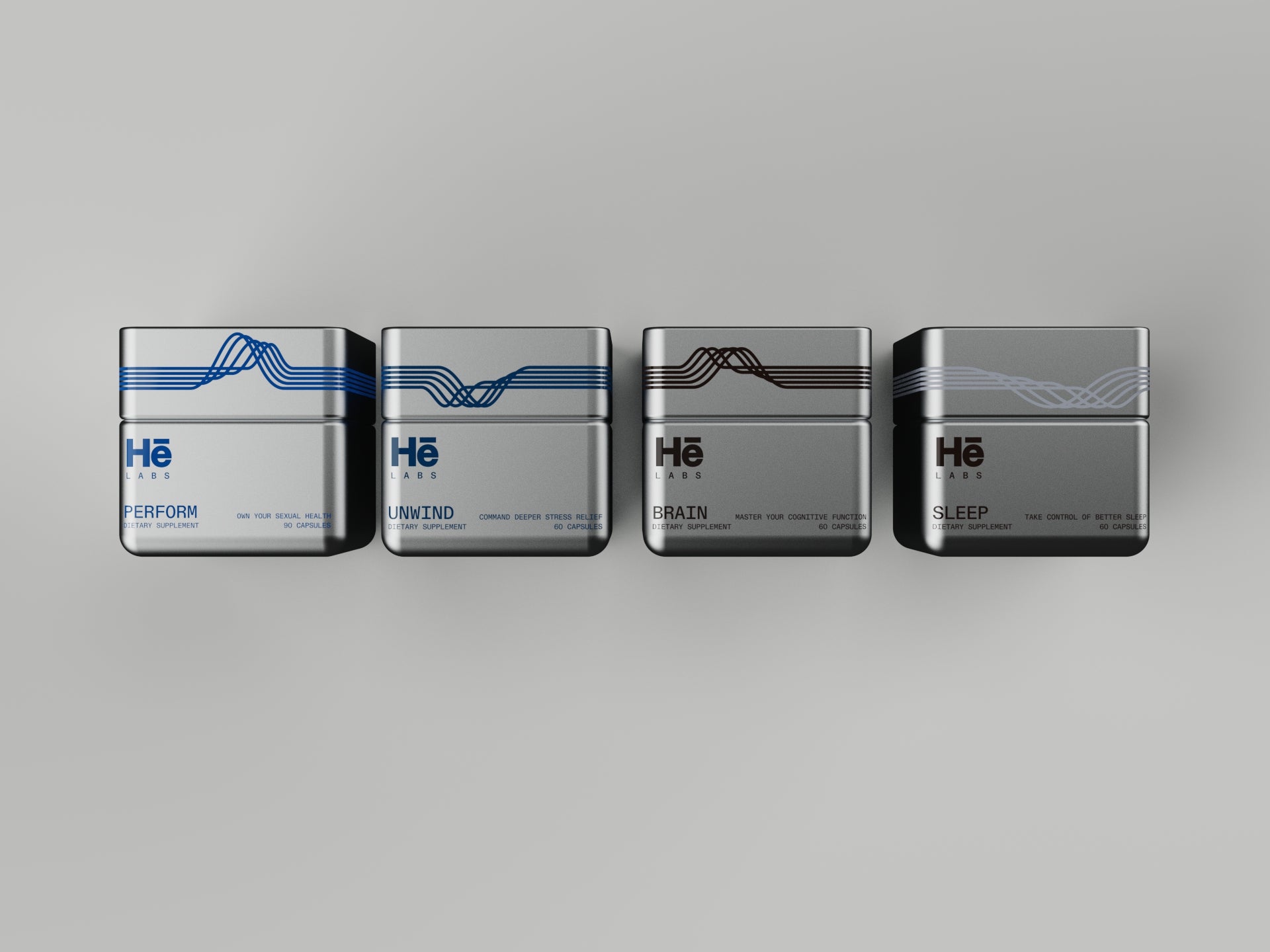 Hē Labs Power of Four complete men's supplement system for overall wellness