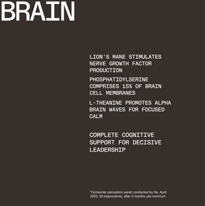 Brain formula ingredient benefits - Lion's Mane, Bacopa, Phosphatidylserine, Rhodiola