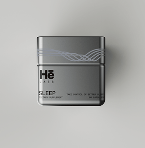 Hē Labs Sleep supplement tin standing upright - premium men's sleep support formula
