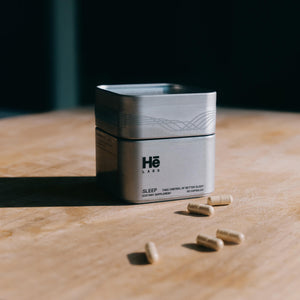 Hē Labs Sleep capsules with refillable metal container - natural deep sleep supplement for men