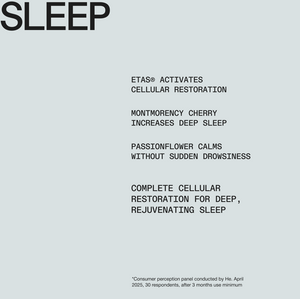 Sleep formula ingredient benefits - Montmorency Cherry, ETAS, Passionflower, Melatonin