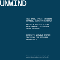 Unwind formula ingredient benefits - Rhodiola, Holy Basil, Schisandra, L-Theanine, Ginkgo