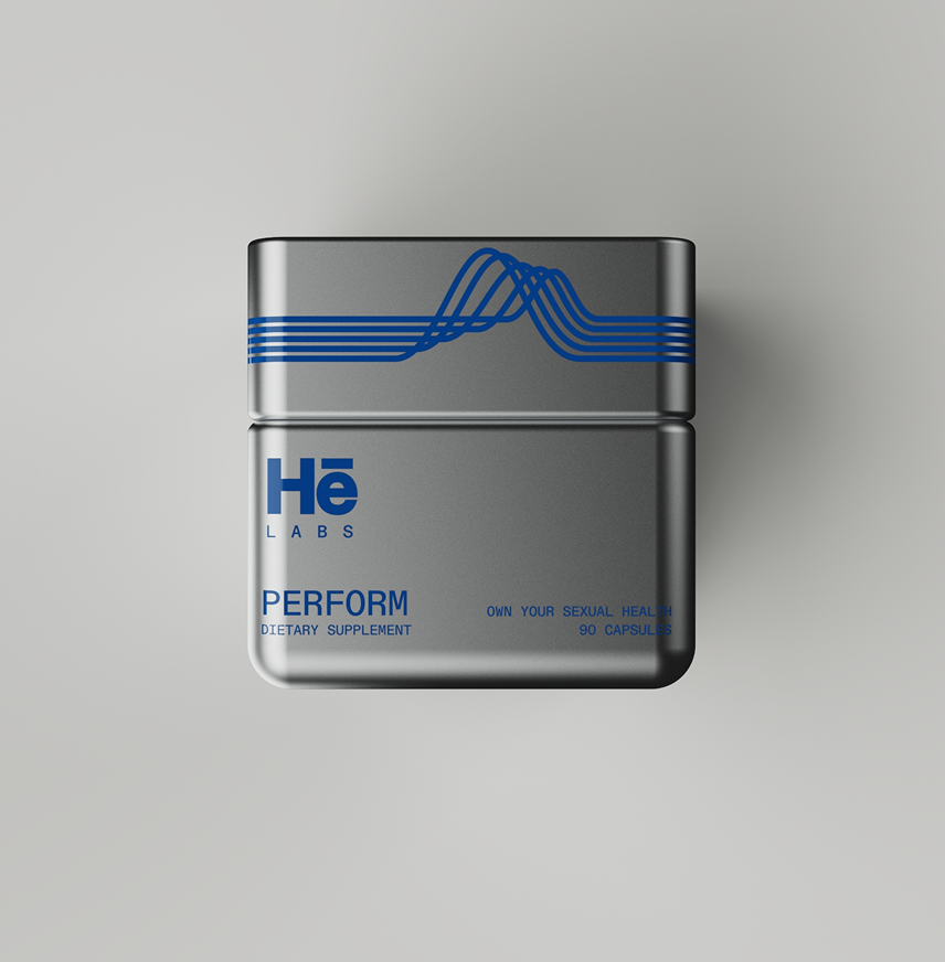 Hē Labs Perform natural testosterone and vitality supplement tin for men